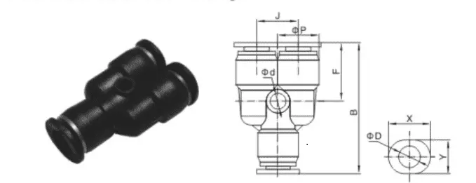 Cấu tạo đầu nối giảm khí nén