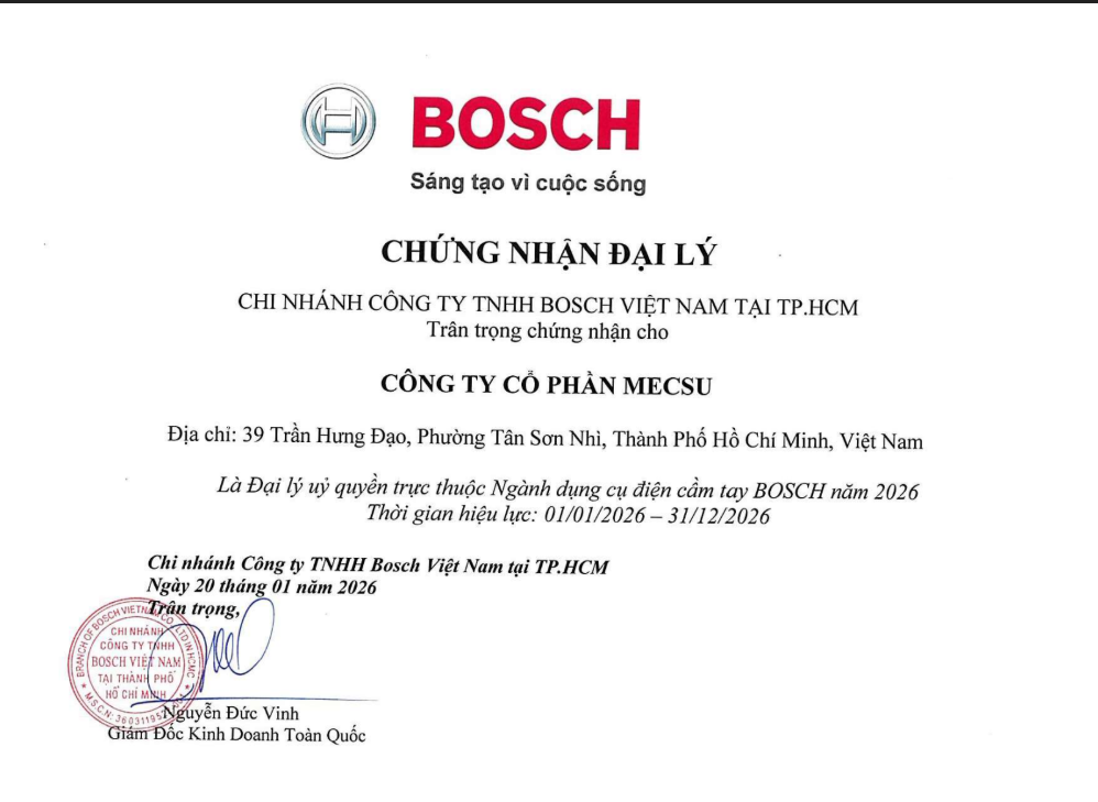 ĐẠI LÝ BOSCH CHÍNH HÃNG VIỆT NAM - MECSU BÁO GIÁ NHANH