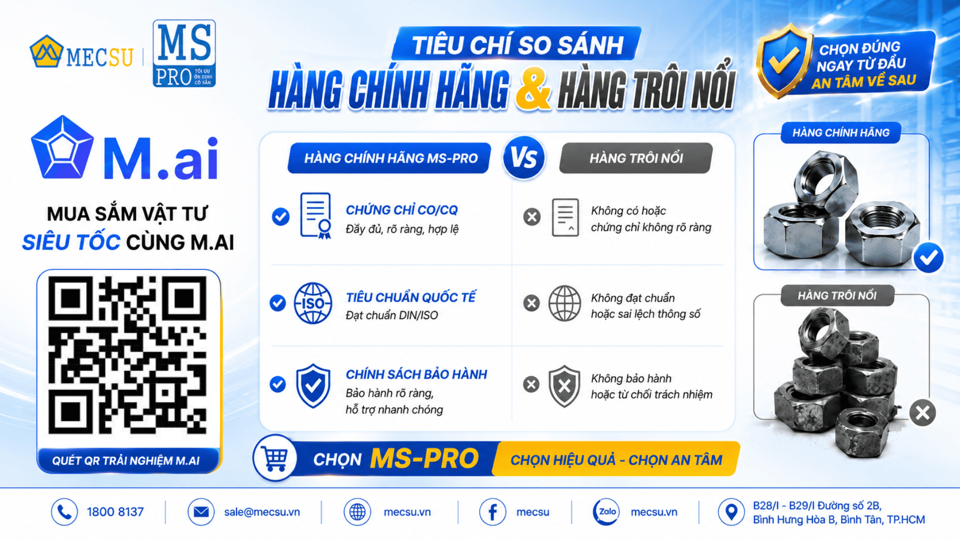 Phân Biệt Hàng Chính Hãng và Hàng Trôi Nổi MS-PRO 
