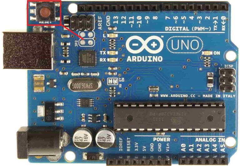 Nút đặt lại Arduino uno