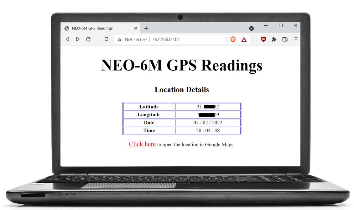 ESP8266 với NEO 6M web sever demo 1