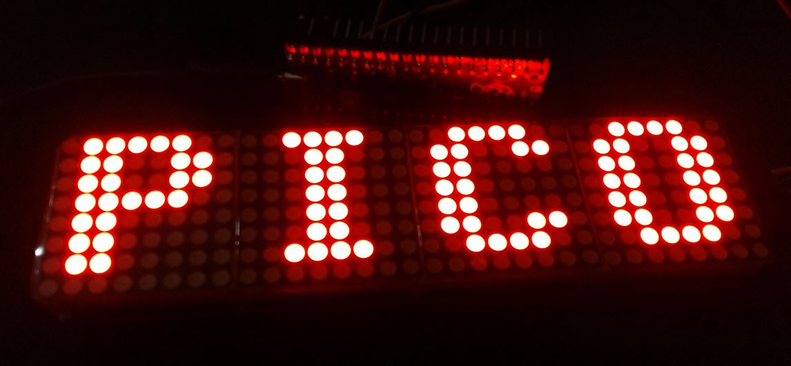 Raspberry Pi Pico với MAX7219 LED Dot Matrix hiển thị văn bản 1