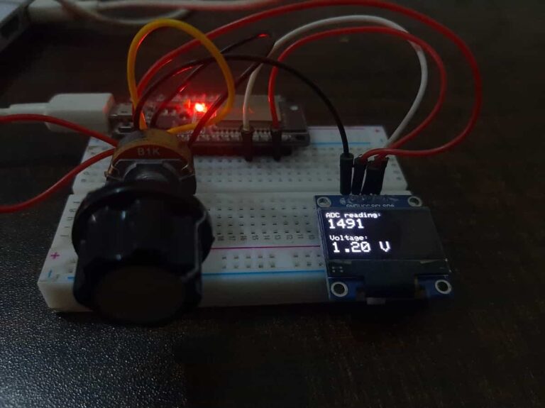Đo điện áp tương tự ESP32 ADC OLED Arduino IDE