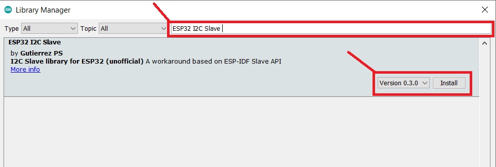Cài đặt thư viện ESP32 I2C Slave Arduino