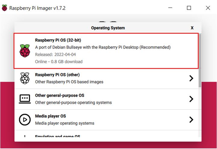 Raspberry Pi Imager chọn OS pic 2