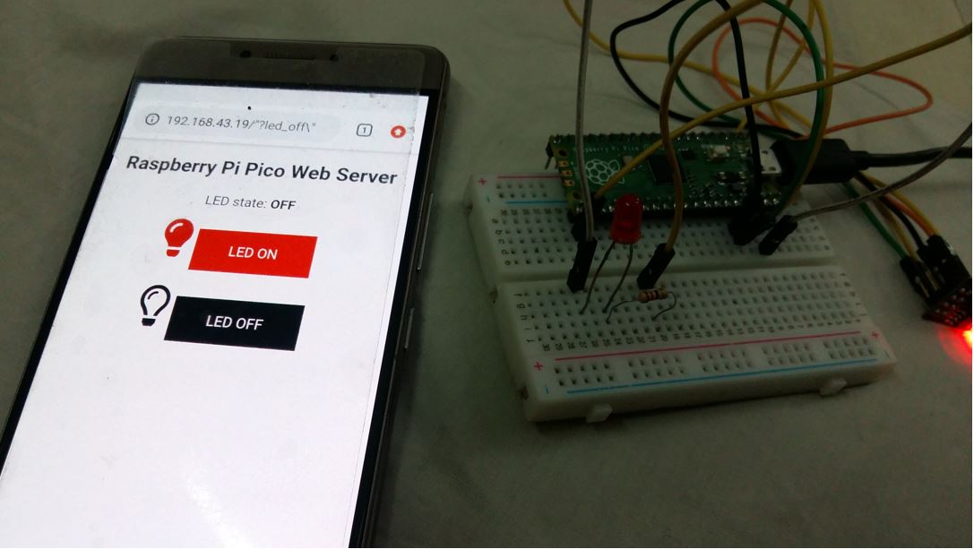 Raspberry Pi Pico Control Đầu ra Máy chủ Web LED TẮT