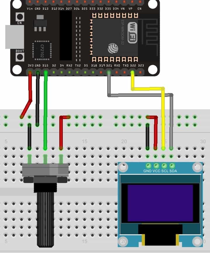 giá trị adc esp32 trên OLED Arduino IDE