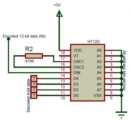 IC mã hóa tín hiệu RF HT12E 