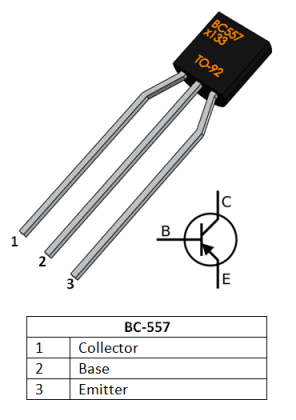 Transistor PNP BC557 
