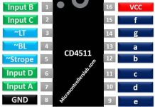 IC CD4511 bộ giải mã số BCD hiển thị trên led 7 đoạn