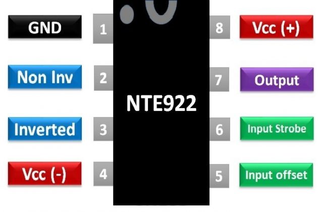 Sơ đồ và ví dụ của IC so sánh điện áp NTE922