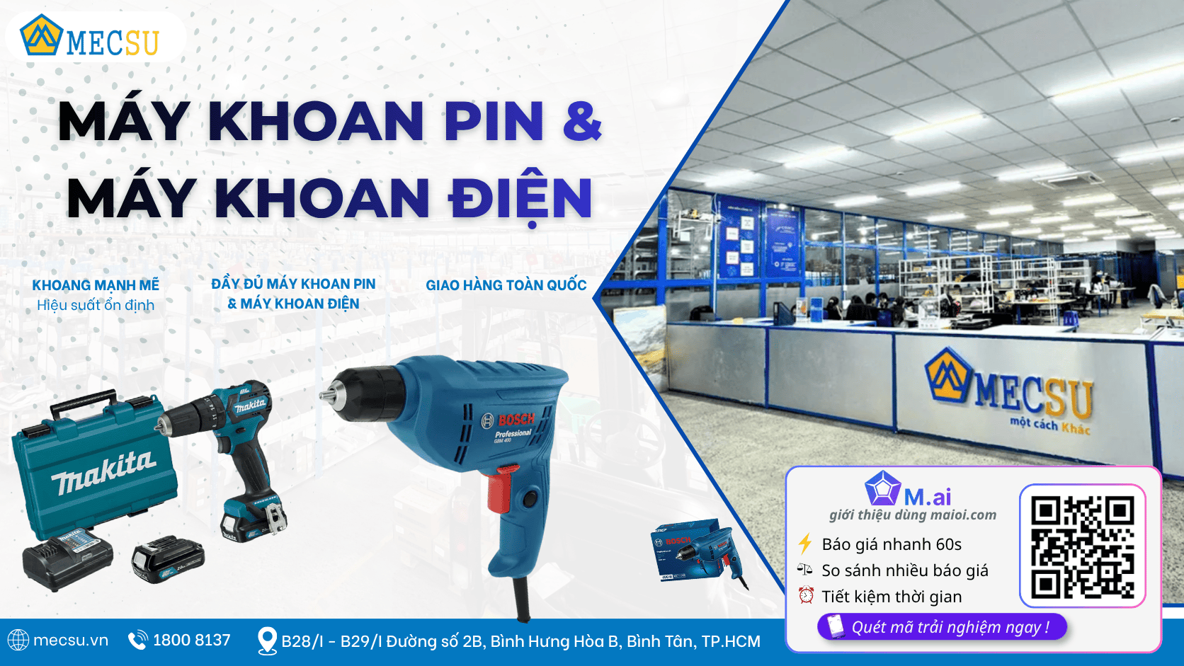 Chọn Máy Khoan Pin hay Máy Khoan Điện Phù Hợp
