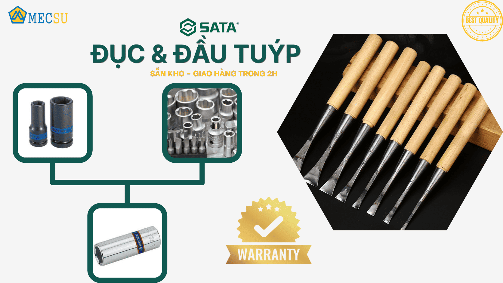 Đục - Đầu Tuýp Cầm Tay SATA