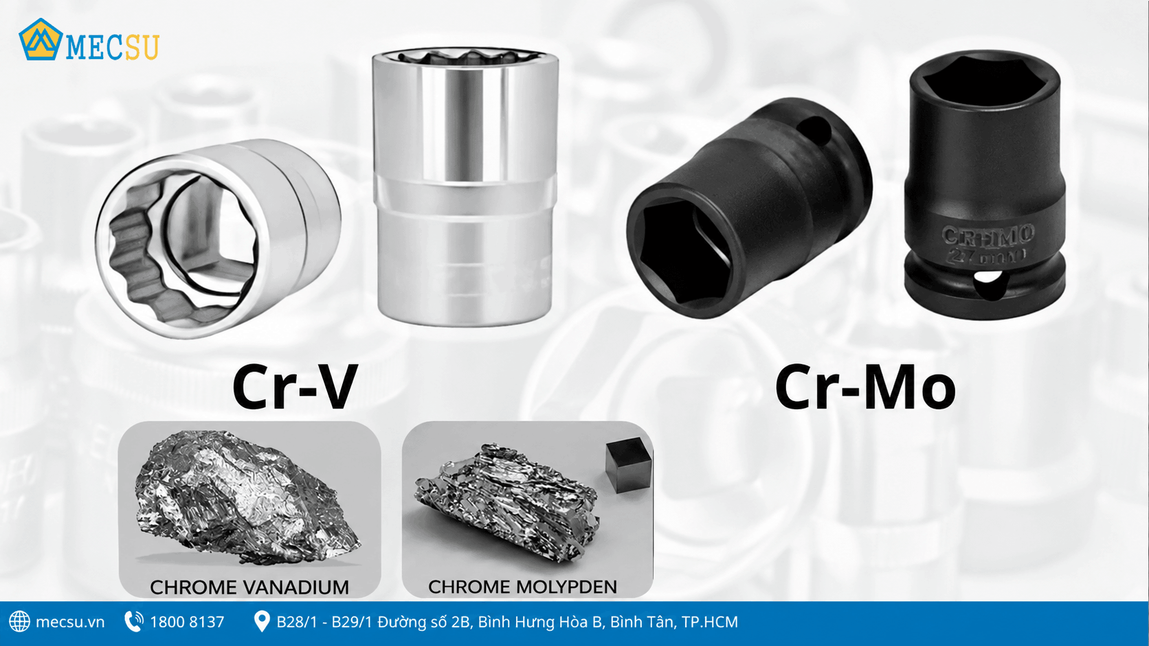 Nên Chọn Đầu Tuýp Cr-V Hay Cr-Mo? Loại Nào Bền Hơn Khi Sử Dụng?